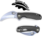 7.0" Assisted Honey Badger Tactical Silver Black Pocket Knife EDC - Frontier Blades
