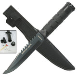 OUTDOOR HUNTING & SURVIVOR FULL TANG 12" FIXED BLADE KNIFE w/ SHEATH HK-690B - Frontier Blades