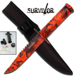 OUTDOOR HUNTING & SURVIVOR FULL TANG 8.5" FIXED BLADE KNIFE w/ SHEATH HK-690RC - Frontier Blades