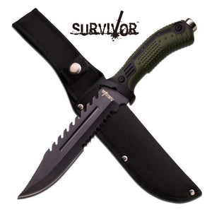 OUTDOOR HUNTING & SURVIVOR FULL TANG 12.75" FIXED BLADE KNIFE w/ SHEATH HK-793GN - Frontier Blades