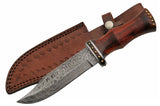 11" Hand Forged Damascus Bowie Knife - Frontier Blades