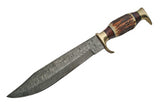 16" Hand Forged Damascus Bowie Knife - Frontier Blades