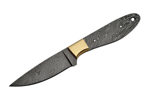 8.5" Handmade Custom Damascus Steel Straight Point Skinner Knife - Frontier Blades