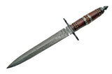 15" Handmade Damascus Dagger Knife - Frontier Blades