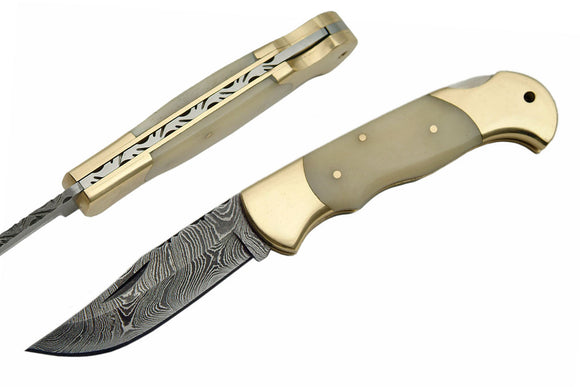 Handmade Damascus Folding Knife - Frontier Blades