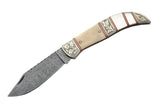 Custom Handmade Damascus Pocket Knife - Frontier Blades
