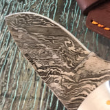 9.5" Damascus Weave Hunter Handmade Skinning Knife - Frontier Blades