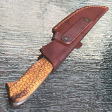9.5" Stoneweave Handmade Damascus Skinning Knife - Frontier Blades