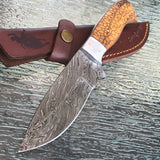 9.5" Stoneweave Handmade Damascus Skinning Knife - Frontier Blades