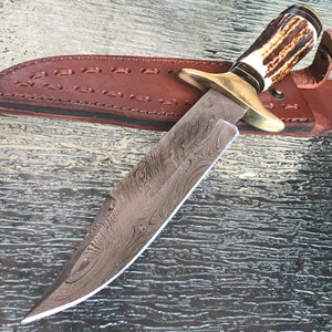 Handmade Damascus Hunting Knife - Frontier Blades