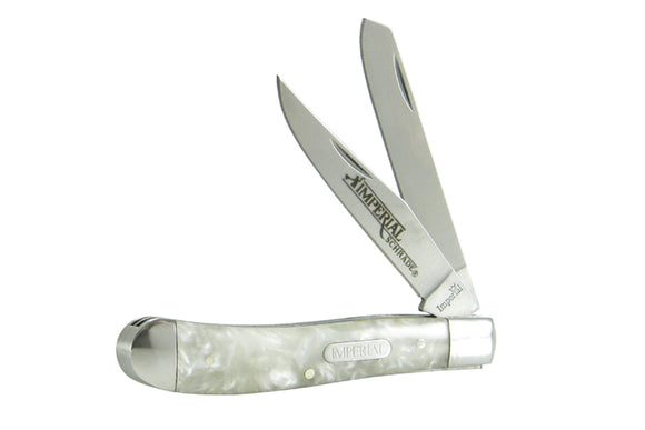Imperial Schrade White Pearl 2 Bladed Folding Knife (SR-IMP13) - Frontier Blades