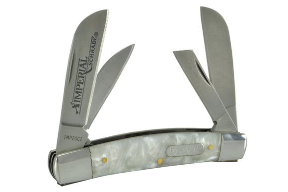 Imperial Schrade White Pearl Congress Pocket Knife (SR-IMP20CI)