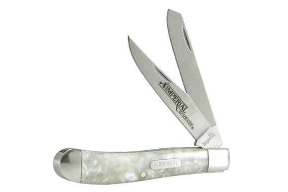 Imperial Schrade White Pearl Handle Pocket Knife (SR-IMP13L) - Frontier Blades