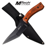 MTECH OUTDOOR SURVIVAL PAKKAWOOD HANDLE CAMPING FIXED BLADE KNIFE FULL TANG - Frontier Blades
