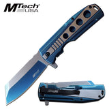 8.25" Blue Spring Assisted MTech USA Pocket Knife (MT-A1107BL) - Frontier Blades