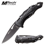 8.25" Mtech USA Ballistic Assisted Tactical Folding Knife (MTA705G2BK) - Frontier Blades