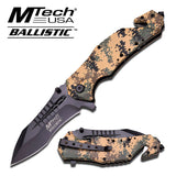 MTech USA Ballistic MT-A845DM Desert Camo Pocket Knife - Frontier Blades