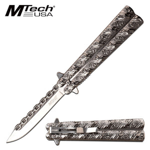 MTech USA Ballistic Spring Assisted Chain Butterfly Knife - Frontier Blades