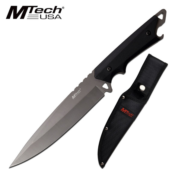 MTech USA Fixed Blade Full Tang Spear Point Kitchen Knife W/ Sheath (MT-20-85GY)