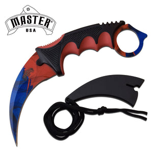 Master USA Fixed Blade Spiderman Karambit Knife (MU-1142BRD) - Frontier Blades