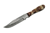 7.5" Mini Stag Handmade Damascus Skinning Knife - Frontier Blades