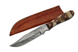 7.5" Mini Stag Handmade Damascus Skinning Knife - Frontier Blades