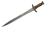 30" Needle Tooth Damascus Steel Antique Sword - Frontier Blades