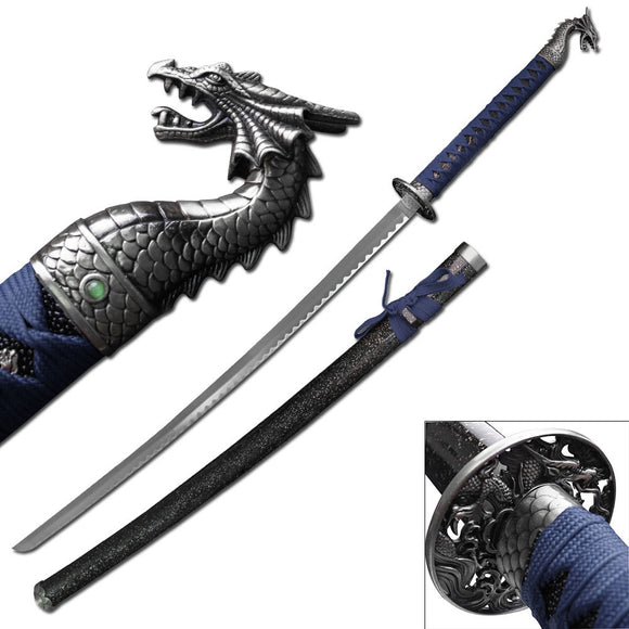 Oriental Blue Dragon Longsword For Sale - Frontier Blades