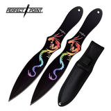 8.0" Perfect Point PP-116-2DR Dragon Throwing Knife Set w/ Sheath - Frontier Blades