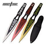 9.0" Perfect Point PP-121-3 Printed Design Throwing Knife Set w/ Sheath - Frontier Blades