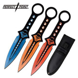 7.5" Perfect Point PP-123-3 Punisher Throwing Knife Set w/ Sheath - Frontier Blades