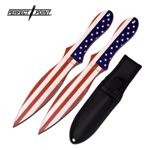Perfect Point USA American Flag Throwing Knife Set (PP-116-2A) - Frontier Blades