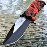 8.25" Rite Edge Hunting Red Camo Assisted Open EDC Pocket Knife - Frontier Blades