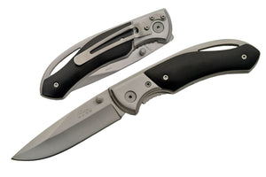 Rite Edge Black & Silver Panther Heavy Duty Folding Pocket Knife