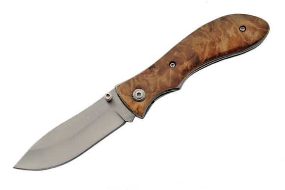 Rite Edge Burl Wood Handle Heavy Duty Hunting Skinning Knife
