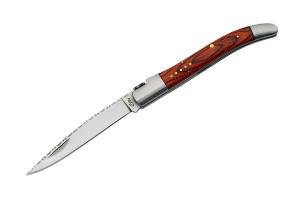 Rite Edge French Style Folder Red Pakkawood Handle Pocket Knife (210646-BI)