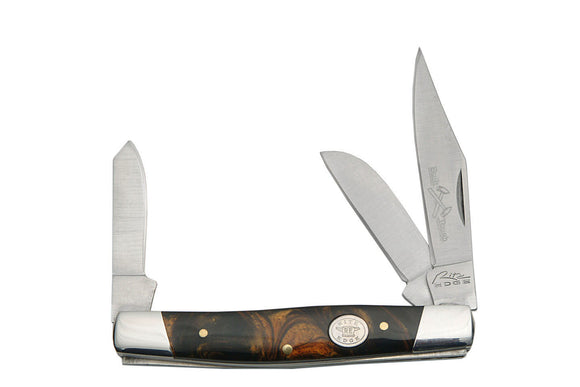 Rite Edge Large Stockman 3 Bladed Black Pearl Handle Pocket Knife