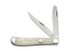 Rite Edge Large Trapper White Pearl Handle Manual Pocket Knife