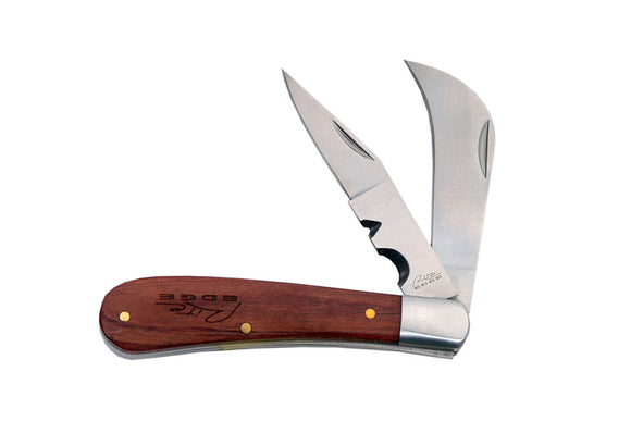 Rite Edge Laser Etched Wood Pruning 2 Bladed Folding Pocket Knife (210595)