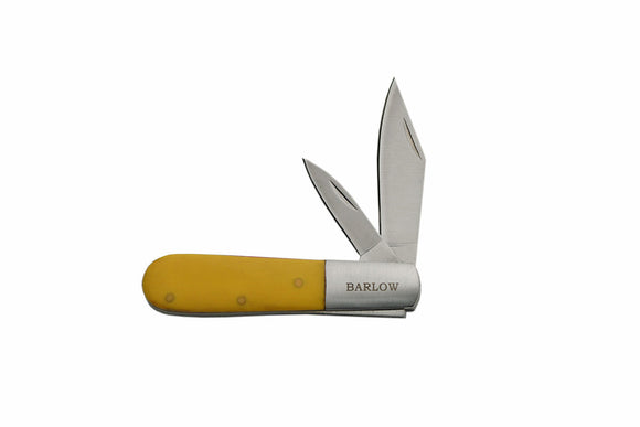 Rite Edge Portable Small 2 Bladed Yellow Barlow Pocket Knife