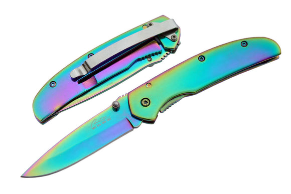 Rite Edge Rainbow Assisted Pocket Knife W/ Belt Clip