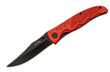 Rite Edge Red Fingershark Clip Point Folding Pocket Knife Open View