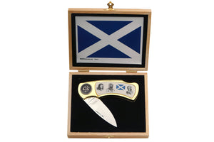 Rite Edge Scottish Heroes Gold Folding Pocket Knife Gift Box (CS-6022)