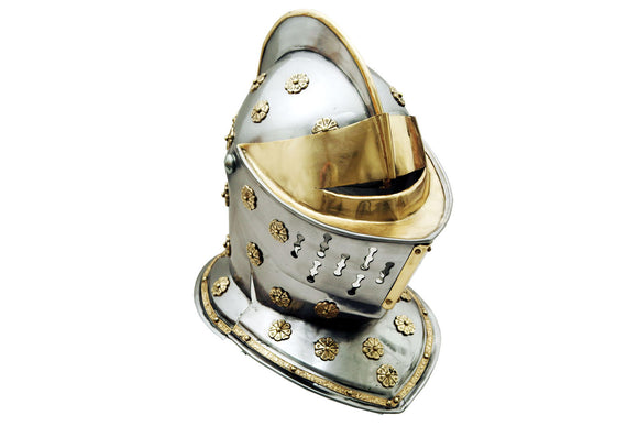 Roman Medieval Golden Knight Helmet - Frontier Blades