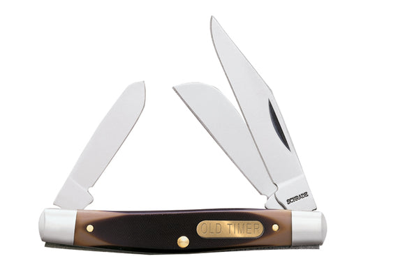 Schrade Middleman 3 Bladed Folding Pocket Knife (SR-34OT) - Frontier Blades