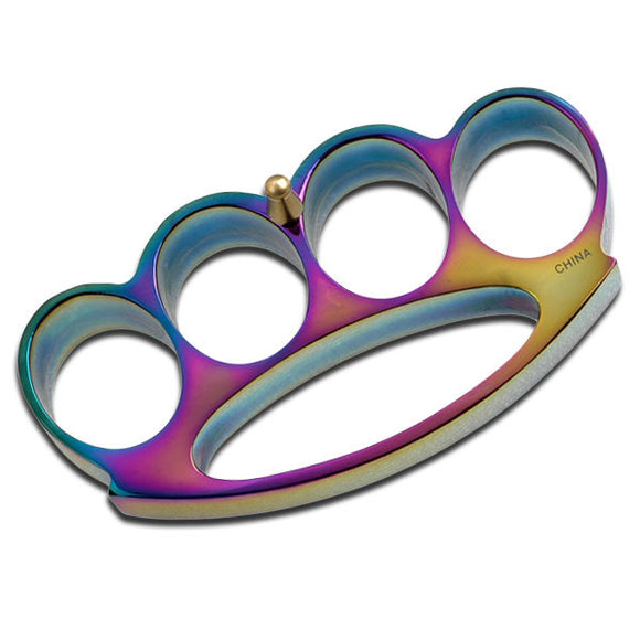 Self Defense Rainbow Brass Knuckle For Sale (PK-809RB) - Frontier Blades
