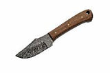 6.5" Short Full Tang Walnut Damascus Skinning Knife - Frontier Blades