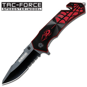 7.75 Tac Force Speedster Model Red Spider Pocket Knife - Frontier Blades