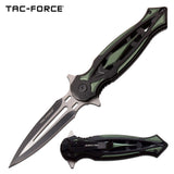 8.25" Tac Force Speedster Model Green Stiletto Pocket Knife - Frontier Blades