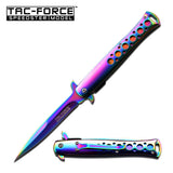 9" Tac Force Spring Assisted Tactical Rainbow Pocket Knife TF-884RB - Frontier Blades